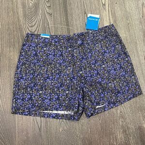 NWT Columbia Kenzie Cove Chino Shorts Low Rise Lotus Ditsy Print Purple Size 16